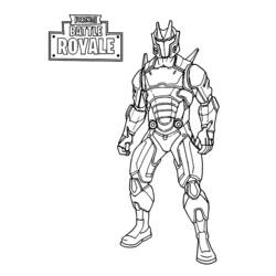 Coloriage Omega debout en armure
