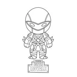 Coloriage Fortnite personnage chibi en tenue de combat