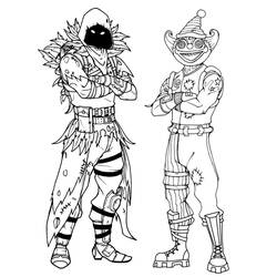 Coloriage Nevermore Soldier et Peekaboo Outfit de Fortnite