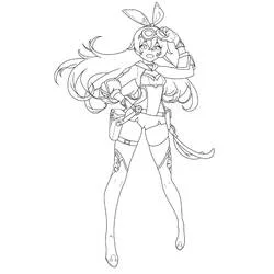 Coloriage Amber en pose confiante
