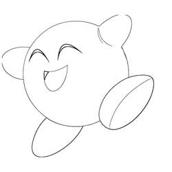 Coloriage Kirby qui sautille joyeusement Coloriage Kirby qui sautille joyeusement
