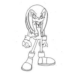 Coloriage Knuckles debout avec assurance