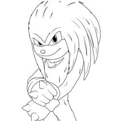 Coloriage Knuckles au regard déterminé