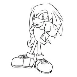Coloriage Knuckles debout dans une pose confiante