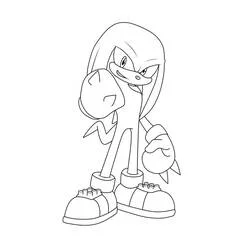 Coloriage Knuckles debout en position de combat