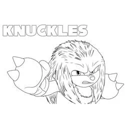 Coloriage Knuckles prêt à se battre
