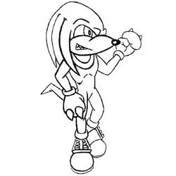Coloriage Knuckles debout poings levés