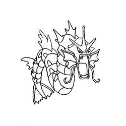 Coloriage Léviator gueule ouverte et corps sinueux