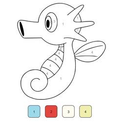Coloriage Hypotrempe façon hippocampe en coloriage magique