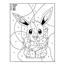 Coloriage Évoli à colorier par numéro