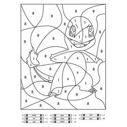 Coloriage Magique Pokemon Salamèche à colorier par numéro