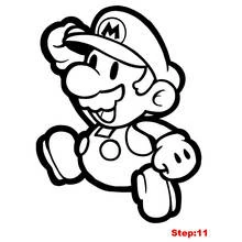 Coloriage Mario sautant joyeusement