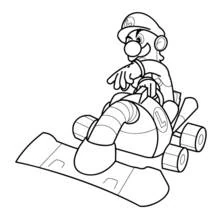 Coloriage Luigi au volant de son kart