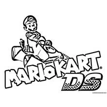Coloriage Mario bras croisés sur le logo Mario Kart DS