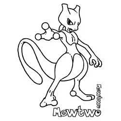 Coloriage Mewtwo en position de combat