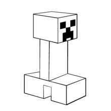 Coloriage Creeper debout en pose cubique