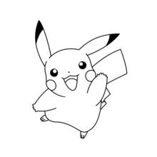Coloriage Pikachu qui salue joyeusement