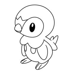 Coloriage Pokémon Piplup debout