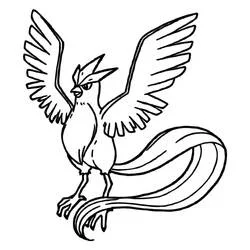 Coloriage Artikodin déployant ses ailes