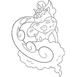 Coloriage Boréas Pokémon Légendaire à la queue de vent tourbillonnante