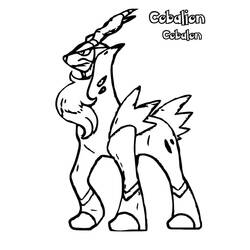 Coloriage Cobalion se tenant fièrement