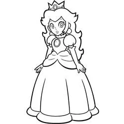 Coloriage Princesse Peach en robe royale