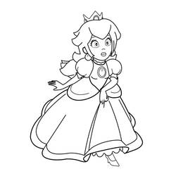 Coloriage Princesse Peach pressée