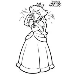 Coloriage Princesse Peach qui pleure
