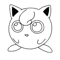 Coloriage Rondoudou avec de grands yeux ronds