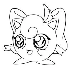 Coloriage Rondoudou avec un grand nœud