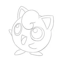 Coloriage Rondoudou aux grands yeux ronds