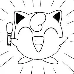 Coloriage Rondoudou chantant joyeusement