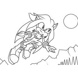 Coloriage Silver Sonic volant au-dessus des montagnes Coloriage Silver Sonic volant au-dessus des montagnes