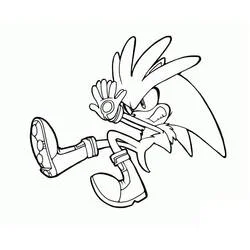 Coloriage Silver Sonic en action Coloriage Silver Sonic en action