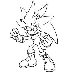 Coloriage Silver Sonic en pose d'action confiante