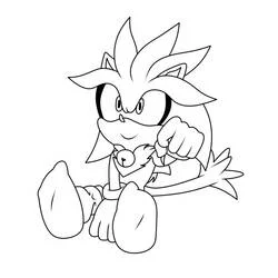 Coloriage Silver Sonic dans une pose d'action Coloriage Silver Sonic dans une pose d'action