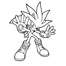 Coloriage Silver Sonic en pose dynamique Coloriage Silver Sonic en pose dynamique