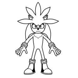 Coloriage Silver Sonic en pose dynamique Coloriage Silver Sonic en pose dynamique
