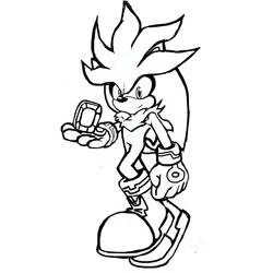 Coloriage Silver Sonic en action Coloriage Silver Sonic en action