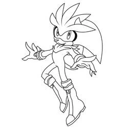 Coloriage Silver Sonic heureux Coloriage Silver Sonic heureux