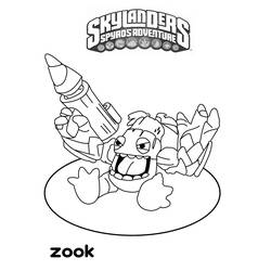 Coloriage Zook des Skylanders avec son arme