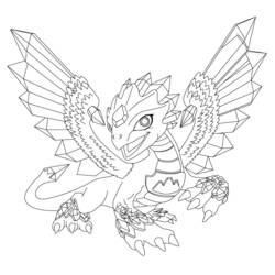 Coloriage Cinder le dragon de cristal déployant ses ailes