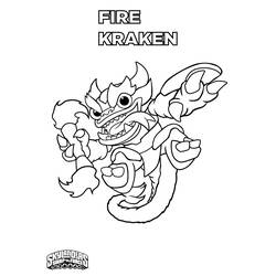 Coloriage Fire Kraken de Skylanders aux bras griffus