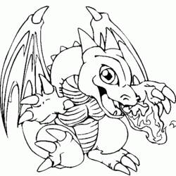Coloriage Dragon Skylanders crachant du feu