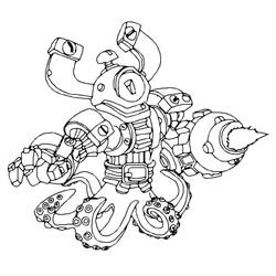 Coloriage Skylanders tech aux bras mécaniques et tentacules