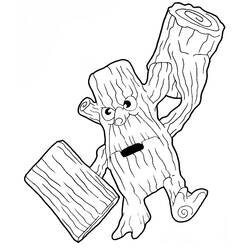 Coloriage Stump portant un bouclier en bois