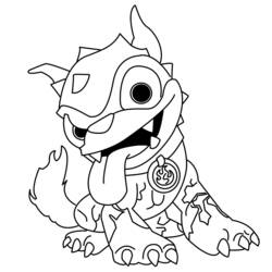 Coloriage Skylanders créature avec collier flamme