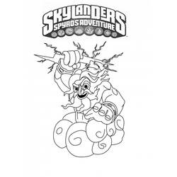 Coloriage Skylanders personnage du ciel avec un éclair