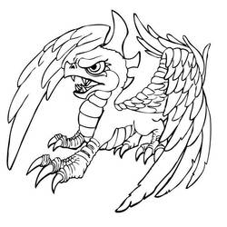 Coloriage Skylanders créature ailée aux serres acérées