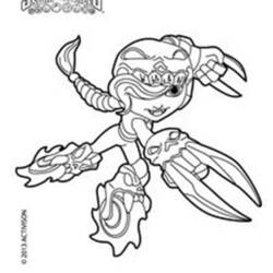 Coloriage Skylanders au masque orné et griffes de dragon